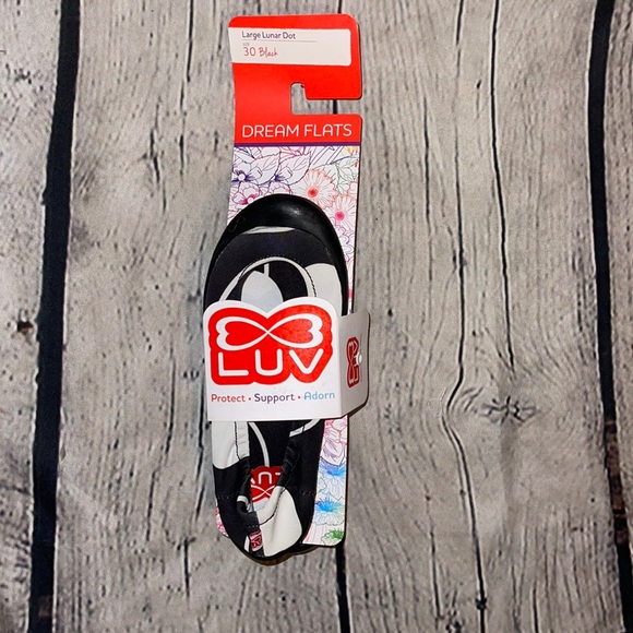 Luv Footwear Dream Flat Black Large Lunar Dot Youth Size 12 - Picture 11 of 14